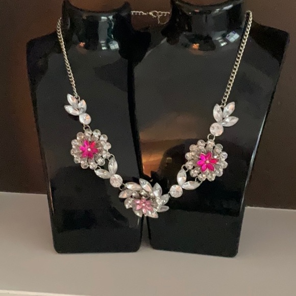 Rhinestone Necklace and Cuff Bracelet - Picture 1 of 5